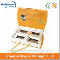 Recyclable rigid packaging box with cotton rope handle